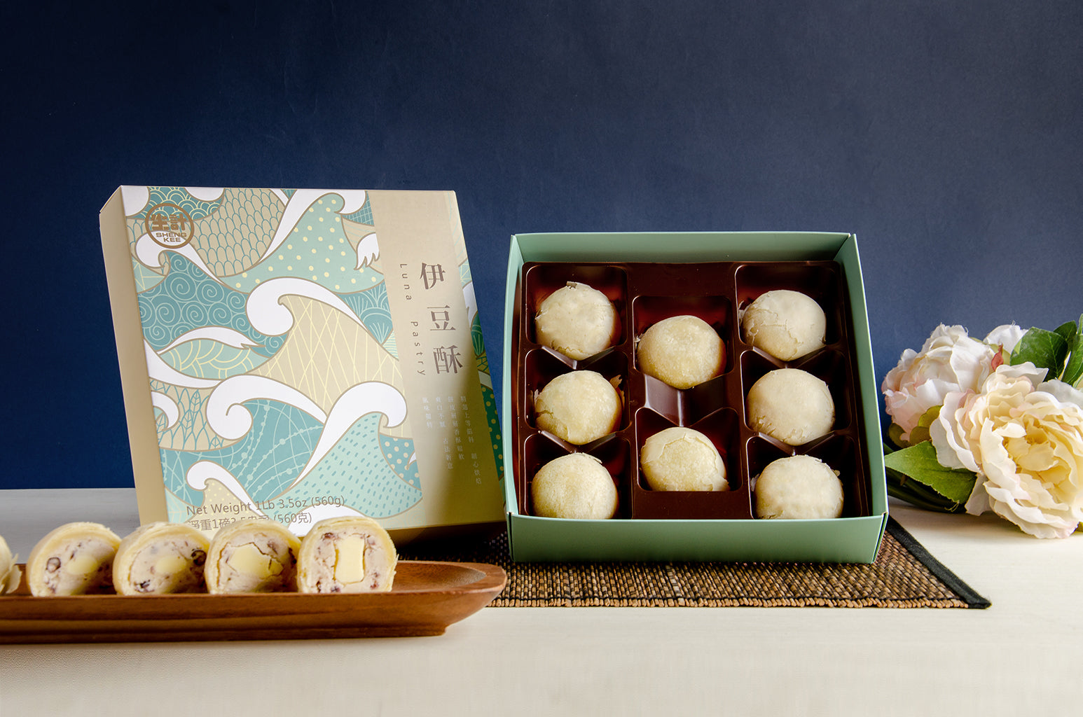 A box of 8 Luna Pastries, Perfect for Sharing and Holiday Celebrations