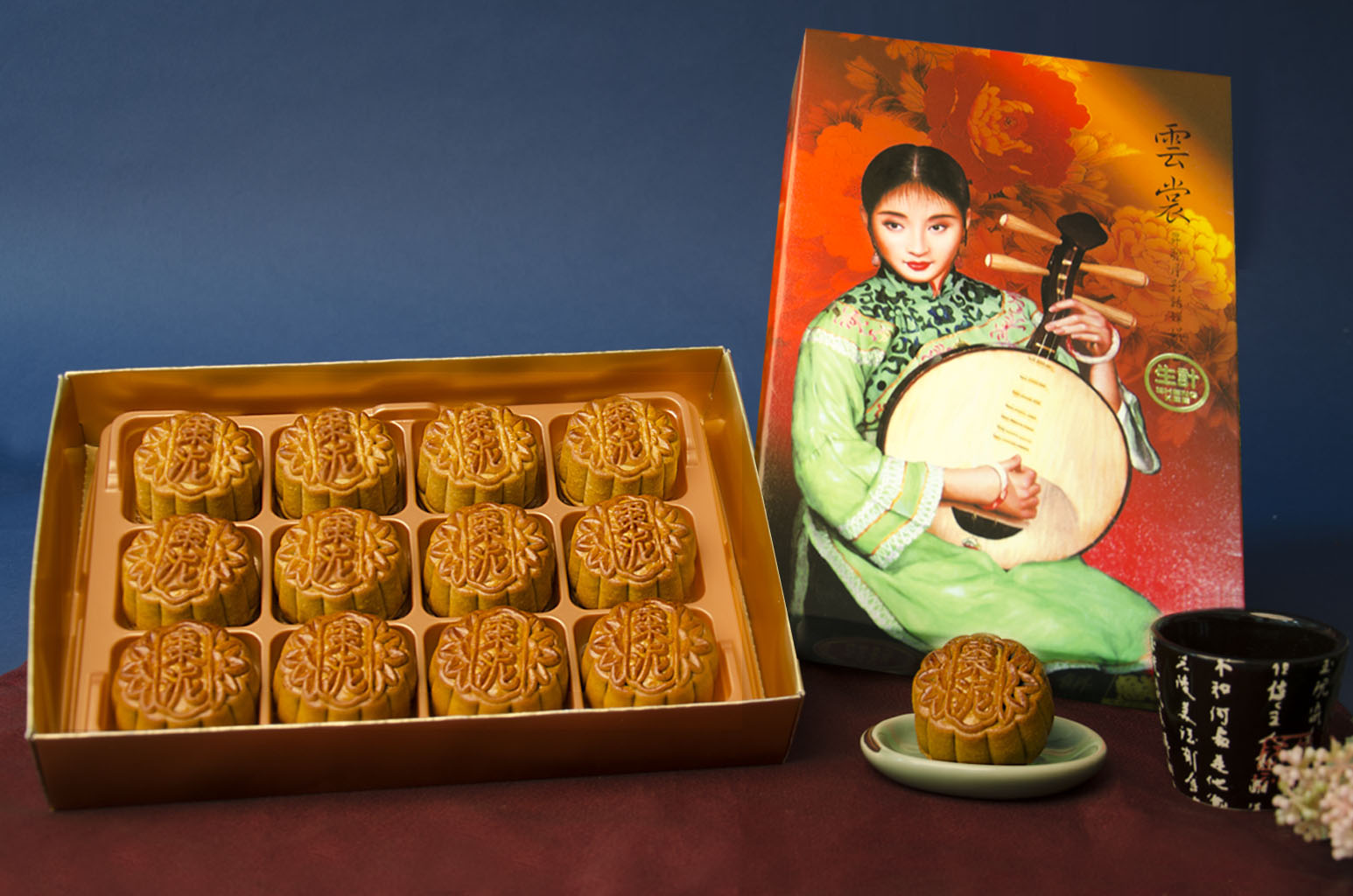 A Box of 12 Date Small Mooncakes, Perfect for Mid-Autumn Festival